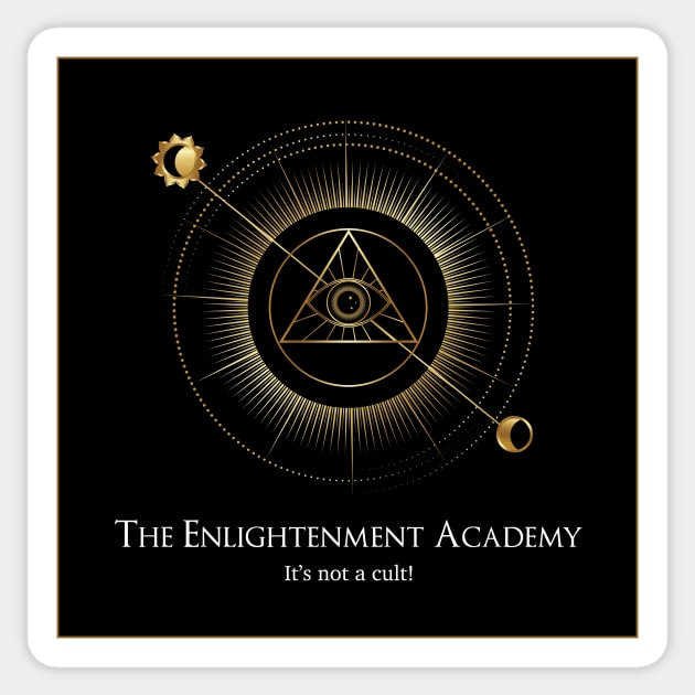 Enlightenment Academy Black Sticker by BucketofBolts